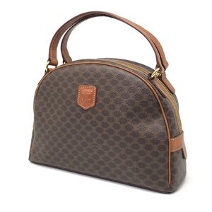 Celine Macadam Half Moon Handbag Brown